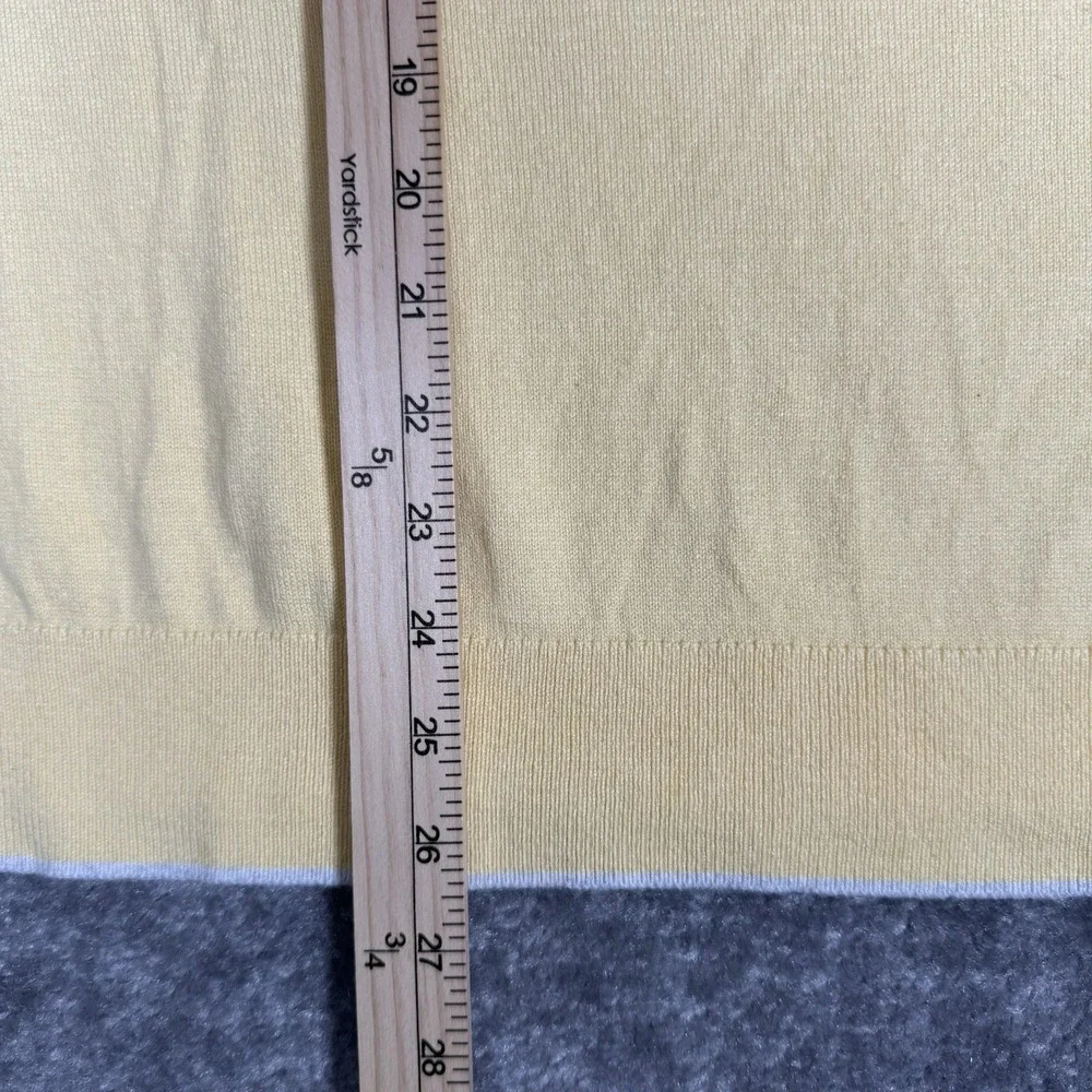 Banana Republic Sweater Mens XL Yellow Crew Neck Cashmere Silk Blend Lightweight